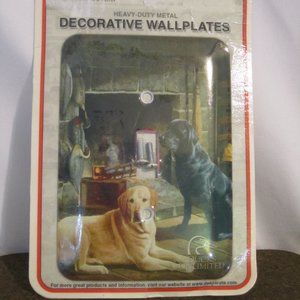 Light Switch Plate Cover Single Metal Blaylock Two Dogs by the Fireplace
